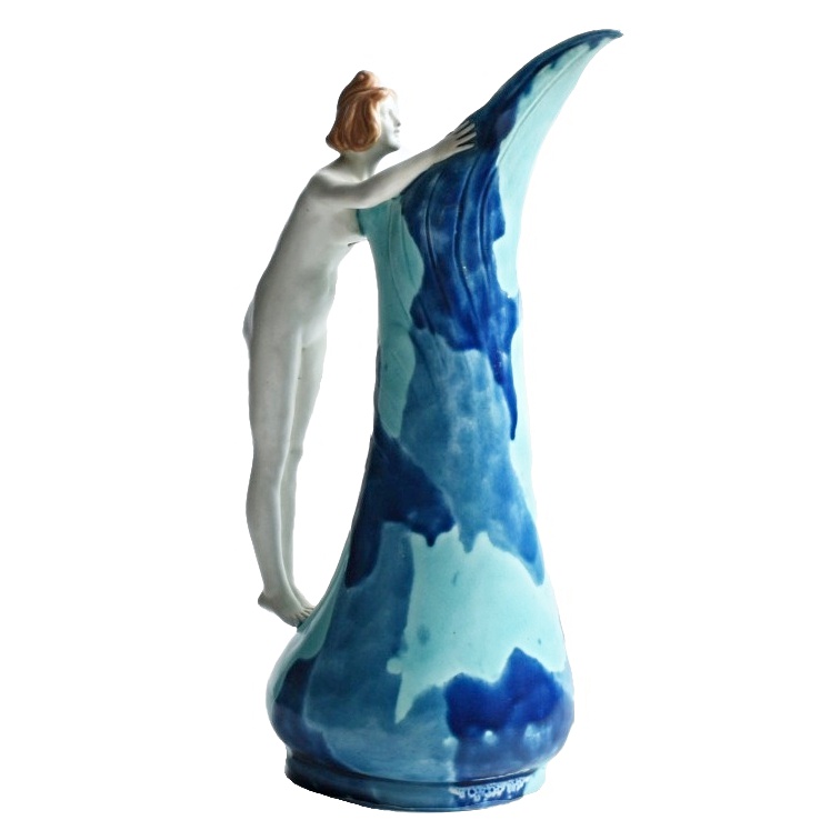 Zsolnay Ceramic Pitcher Designed by Lajos Mack